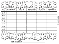 Lukujrjestys 1- Kukkia ja sydmi