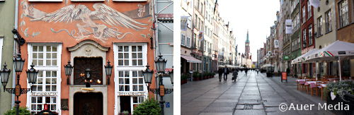 Gdansk vanha kaupunki - ravintoloita ja seinämaalauksia